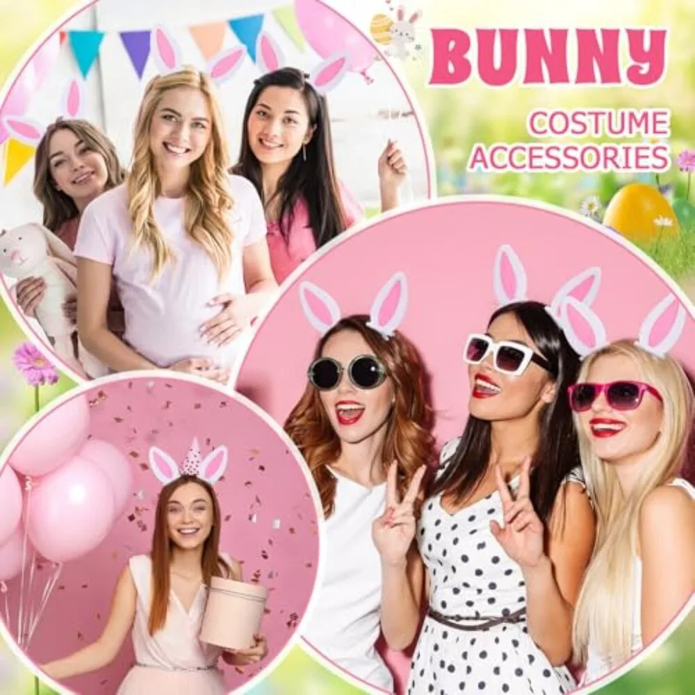 24 Pcs Bunny Ears Hair Clips 4.7In Costume Accessories Party Favors